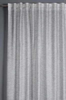 Verdunkelnder Jacquard-Vorhang mit Schlaufen, Grau, 140x245 cm