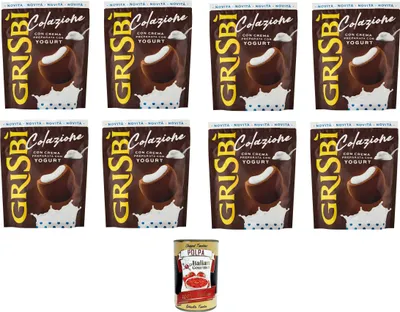 Produktbild von Grisbì Colazione con Crema Preparata con Yogurt Frühstück mit Sahne, zubereitet mit Joghurt, 8x 225 g+ Italian Gourmet polpa 400g