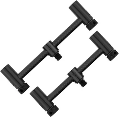 Produktbild von Fox Black Label Carbon Adjustable 2 Rod Buzz Bars (110-125mm) - Rutenhalter
