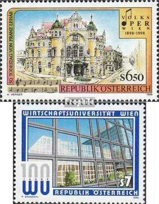 Produktbild von Briefmarken Österreich 1998 Mi 2263,2264 (kompl.Ausg.) gestempelt Volksoper Wien