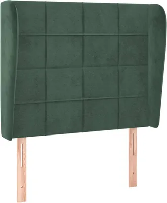 Imagen del producto de vidaXL Cabecero con orejas, color verde oscuro, 103x23x118/128 cm, terciopelo