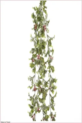 Produktbild von Ilex Stechlpalme mit Beeren Kunst-Zweig Dekogirlande 1,10 m