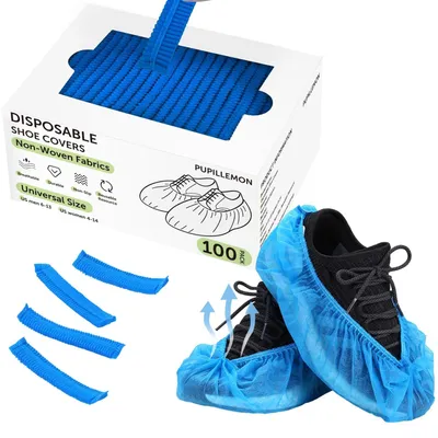 Produktbild von Einweg-Schuhüberzieher, rutschfest, 100er-Pack, blau