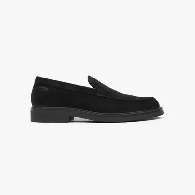 Produktbild von Hinson Loafers, Modell "Beatenberg", in Schwarz, aus Wildleder