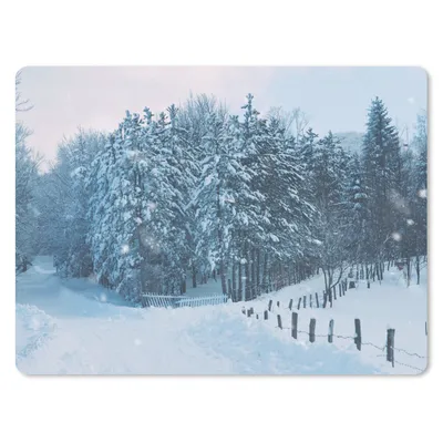 Produktbild von MuchoWow® Mauspad Mousepad Wald - Schnee - Winter 40x30 cm - Mousepads - Maus Mat - Pad - Mausunterlage - Anti Rutsch