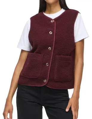 Productafbeelding van Vila dames vest, model Weste VIADA, teddyfleece