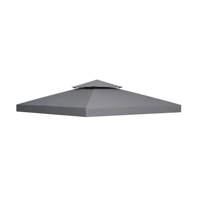 Produktbild von Pavillonabdeckung aus Polyester in Dunkelgrau Ersatzdach Pavillondach für Garten & Terrasse 3x3m