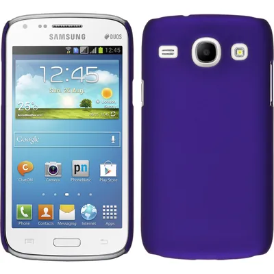 Produktbild von PhoneNatic Case kompatibel mit Samsung Galaxy Core - Hülle lila gummiert Hard-case + 2 Schutzfolien