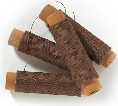 Image de Fil de coton marron 2 rouleaux 0,8 mm x 10 m