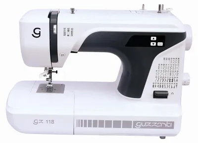 Produktbild von Guzzanti GZ118, Schwarz, Weiß, Halbautomatische Nähmaschine, Sägen, 4 Step, Drehregler, Mechanisch