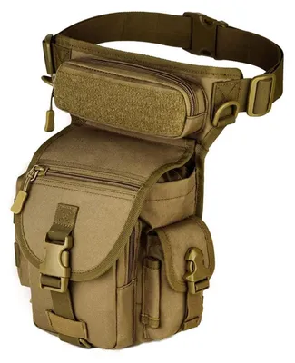Immagine prodotto di Custodia tattica per coscia MOLLE, da uomo, impermeabile, colore marrone, dimensioni 23x32x13 cm, realizzata in nylon 1000D