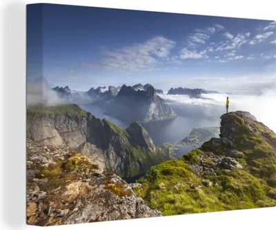 Produktbild von OneMillionCanvasses® - Leinwandbilder - 150x100 cm, Sonnenaufgang in Norwegen, Wandbilder Kunstdruck Wanddekoration