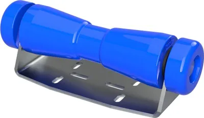 Immagine prodotto di Rullo per chiglia in poliuretano con supporto B incl. tappi di chiusura rimorchio per barca zincato SUPROD, 250 mm (+ EC), blu