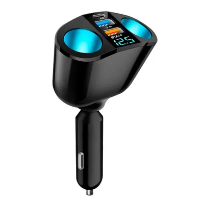 Produktbild von Dual Hole 12V/24V Zigarettenanzünder Verteiler, 120W USB Auto Adapter, Halterung für GPS Recorder, Handy & Tablet