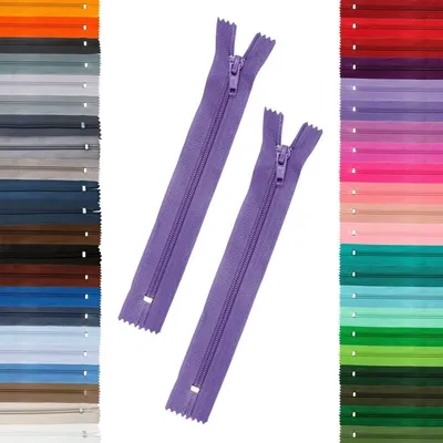 Produktbild von 50 Reißverschlüsse 5mm spiral, 18cm, unteilbar, Autolock, Farbe frei wählbar, Farbe:252 blaulila