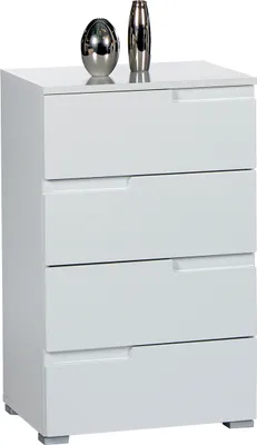 Produktbild von Kommode Standschrank Highboard Holzschrank Sideboard Anrichte "Suzette II" Weiß/Weiß-Hochglanz