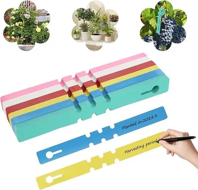 Produktbild von PolkaHome® 600 Stück Pflanzenetiketten, Kunststoff Pflanzenanhänger, Wetterfest, Beschreibbar, Wiederverwendbar, Gartenstecker für