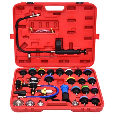 Immagine prodotto di tester di pressione vidaXL da 28 pezzi per il sistema di raffreddamento e il tappo del radiatore