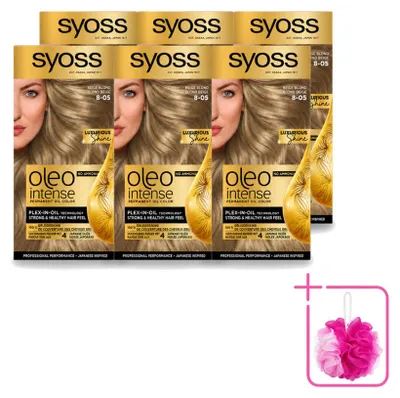 Image de 6 x SYOSS Oleo Intense 8-05 Blond Beige - Coloration permanente pour cheveux sans ammoniaque - Pack économique - 6 pièces