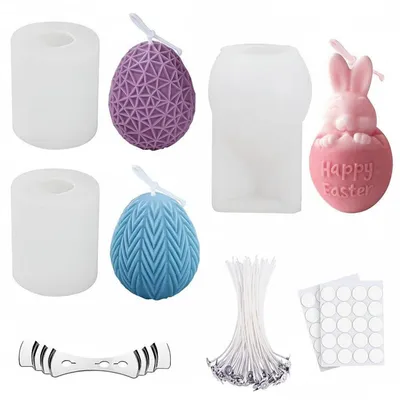 Obrázok produktu pre 3 ks silikónová forma na vajíčka, 3D forma na vajíčka, formy na sviečky na odlievanie, sada