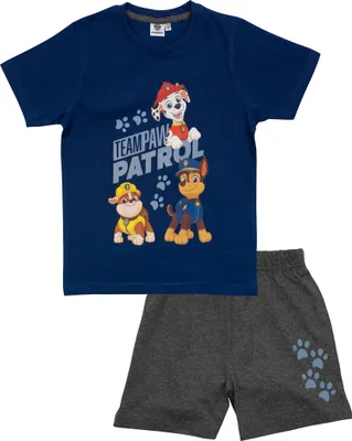 Zdjęcie produktu dla Piżama chłopięca Paw Patrol - bawełniana piżama z krótkim rękawem, rozmiar 122/128