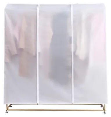 Image de Housse de protection pour porte-vêtements, en PEVA, dimensions 120 x 50 x 150 cm, transparente, anti-poussière, avec fermeture éclair