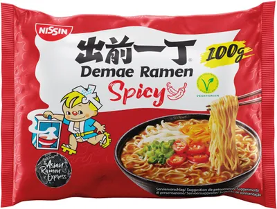 Obrázok produktu pre Nissin Demae Ramen Hot and Spicy Asian Instant Nudelsuppe 100g