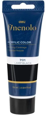 Zdjęcie produktu dla Farba akrylowa czarna 75 ml Finenolo Deli