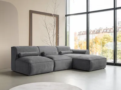 Produktbild von MIUFORM Flex Felix - Modulares 3-Sitzer Ecksofa RECHTS - 248x96cm - Dunkelgrau - Modulsofa Couch