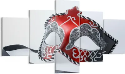 Produktbild von Bild auf Leinwand - Leinwandbild - Venedig Karneval Maske - 125x70cm - Wand Bild - Wanddeko - Leinwanddruck - Bilder - Kunstdruck - Wanddekoration - Leinwand bilder - Wandkunst - EA125x70-2380