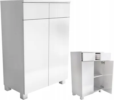 Zdjęcie produktu dla szafka komoda do łazienki 60 60cm biała biały mat