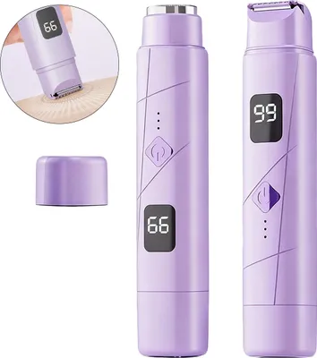 Produktbild von Elektrischer Damen Rasierer 2-in-1, Körper- & Gesichtstrimmer, IPX7 wasserdicht, USB aufladbar, Doppelkopf, sanft & präzise für Arme, Beine, Achseln & Bikinizone
