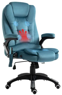 Obrázek produktu pro Masážní Křeslo, Manažerské Křeslo S Masážní Funkcí, Výškově Nastavitelné Otočné Křeslo, Ergonomické Herní Křeslo, Kancelářské Křeslo, Modré, 67 X 74 X 107-116 Cm