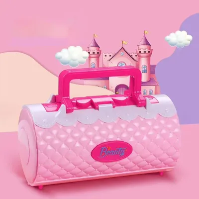 Immagine prodotto di Giocattoli cosmetici per bambine, alta simulazione, set trucco sicuro per bambini rosa