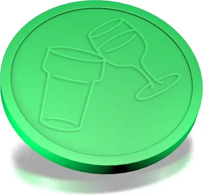 Immagine prodotto di Gettoni per birra e vino CombiCraft Verde fluo - Ø29mm - 250 pezzi