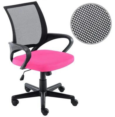 Bürostuhl mit atmungsaktivem Netzstoff, höhenverstellbar, rosa/schwarz