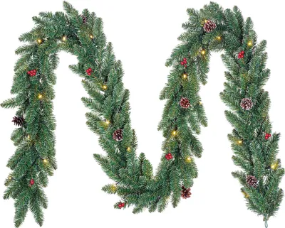 Produktbild von Black Box Trees Creston Weihnachtsgirlande mit LED-Beleuchtung - L270 cm - Grün