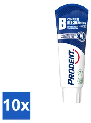 Imagen del producto de 10 tubos de pasta dental Prodent Complete Protection con tecnología Pro-Zinc - 75 ml - Paquete económico - 10 unidades