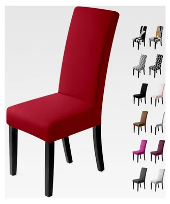 Produktbild von Stuhlhussen 4 Stück Stretch-Stuhlbezug elastisch Rot