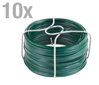 Immagine prodotto di Alberts 854102 Filo di legatura, plastificato verde, lunghezza 50 m, filo Ø 0,4 mm, set da 10