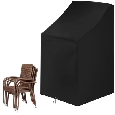 Obrázek produktu pro Ochranný obal na zahradní židle, vodotěsný, odolný proti UV záření, rozměry 68x96x110/150 cm, černá barva, materiál: 420D Oxford