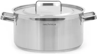Produktbild von TECHNICA Niedriger Topf 12,9L | 32 cm | Edelstahldeckel | Edelstahl Induktion Kochtopf