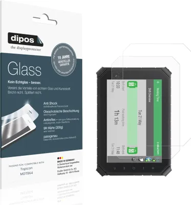 Produktbild von 2x Schutzfolie für Topicon MDT864 matt - Anti-Shock 9H Folie dipos Glass Kunststoffglas