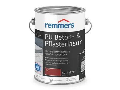 Produktbild von Remmers PolyurethanBeton- & Pflasterlasur rot 2,5 l, Beton- und Bodenfarbe