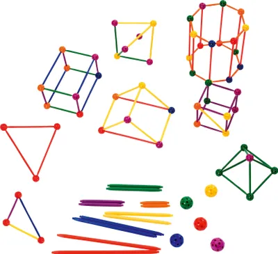 Produktbild von Betzold Geometrie-Steckbaukasten, Geometriebausatz für Motorik/Geschicklichkeit, Räumliche Vorstellung