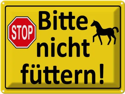 Produktbild von vianmo Blechschild 30x40 cm Stop Bitte nicht füttern (Pferd) Warnschild Hinweisschild Sicherheit Vorsicht