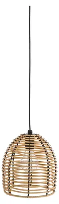 Produktbild von LED Rattan Lampe batteriebetrieben 16x18x16cm warmweiß Dekoleuchte Hängelampe Timerfunktion Outdoorgeeignet Zuleitung 80cm