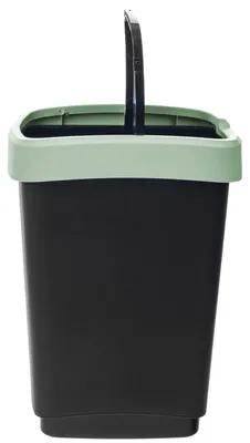 Image de Poubelle de cuisine - Poubelle 25 l - Couvercle basculant - Tri des déchets - Noir/Vert