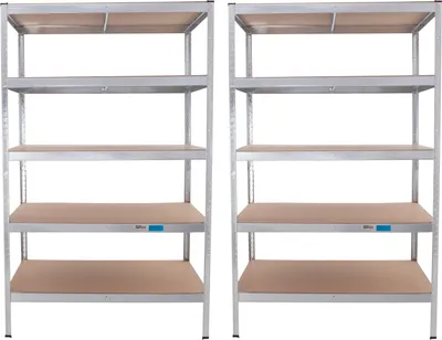 Produktbild von 2x Schwerlastregal 180x115 x75cm Traglast 875 kg Regal Steckregal Lagerregal Kellerregal 5 Böden