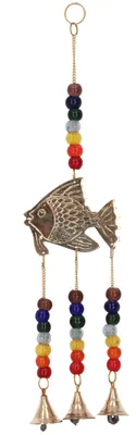 Produktbild von Mobile, Klangspiel mit Glöckchen, Indisches Windspiel - Fisch, Mehrfarbig, Messing, 33*10*3 cm, Windspiele & Klangspiele